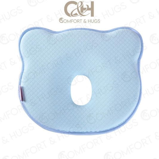 Baby Sleeping Pillow Memory Foam Flat Head Baby Pillow with Washable Cover Baby Head Shaping Pillow Comfort & Hugs - Comfort & Hugs