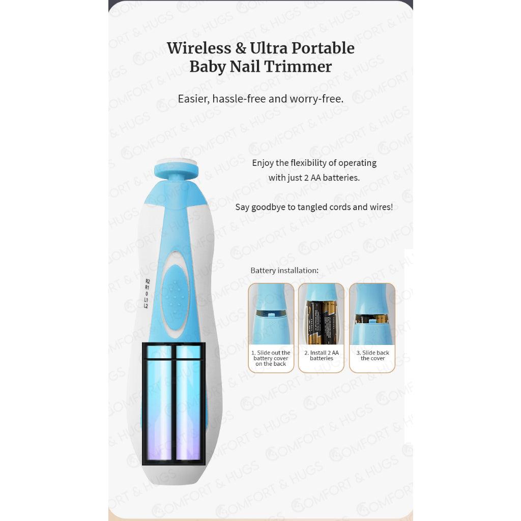 Baby Nail Trimmer New 6 in 1 LED Light Electric Baby Care Safe Electric Baby/Toddler Nail Trimmer Comfort & Hugs - Comfort & Hugs