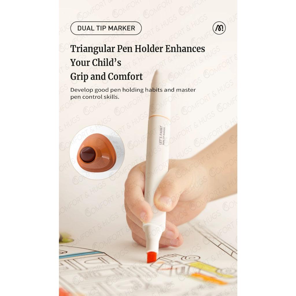 Comfort and Hugs x Mideer Dual Tip Professional Marker Set (24/36/48/60 pcs) Water Based Brush Markers Dual Tips Marker - Comfort & Hugs