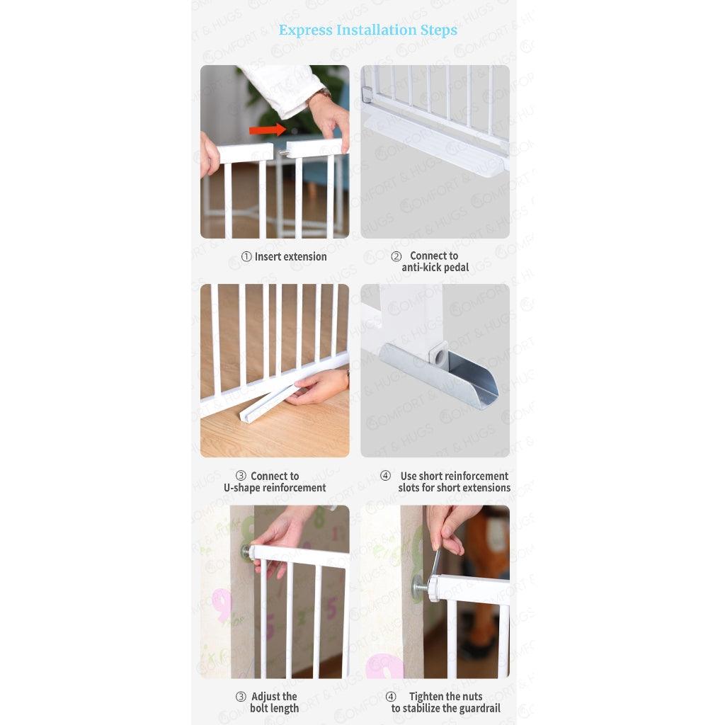 SG Baby Safety Gate - Auto Lock Fence Bedroom Baby Kids Pet Dog Cat Child Door Frame Barrier HDB Home Comfort & Hugs - Comfort & Hugs
