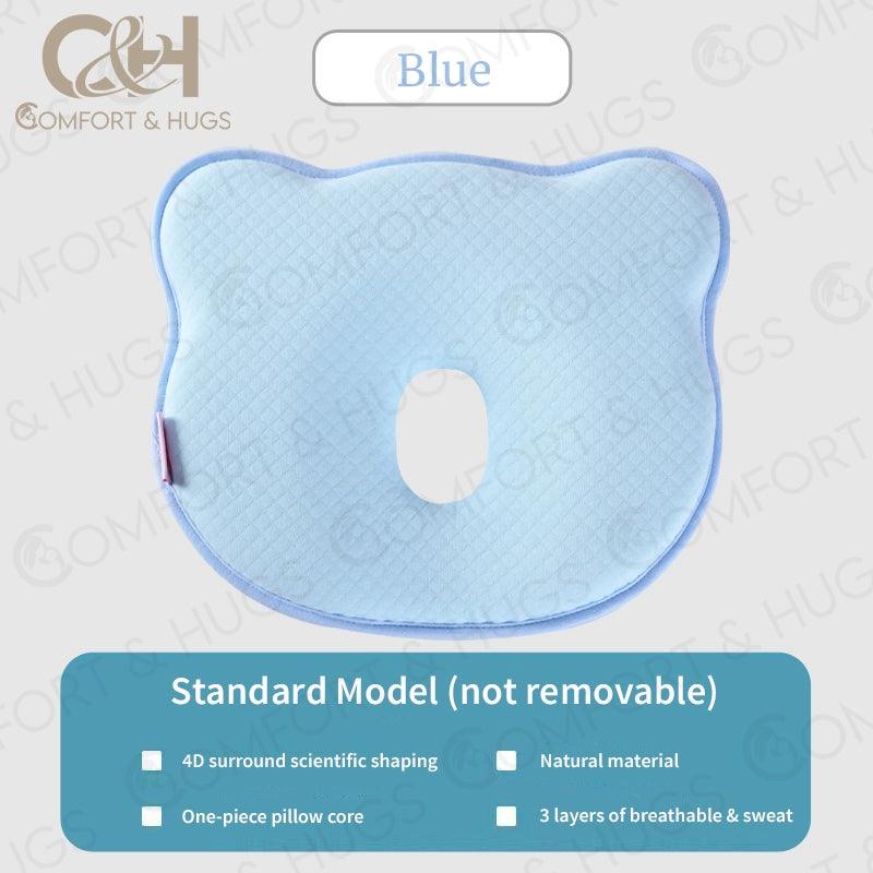 Baby Sleeping Pillow Memory Foam Flat Head Baby Pillow with Washable Cover Baby Head Shaping Pillow Comfort & Hugs - Comfort & Hugs