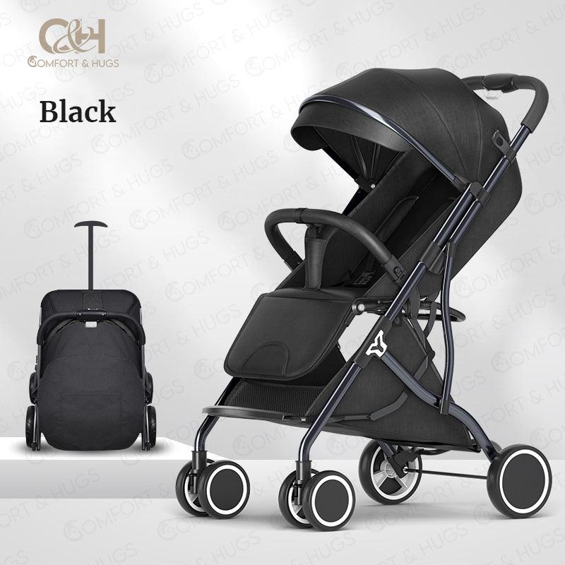 Baby Stroller with Breathable Sun Roof Reversible Foldable Storage Removable Handle Lockable Wheels Comfort & Hugs - Comfort & Hugs