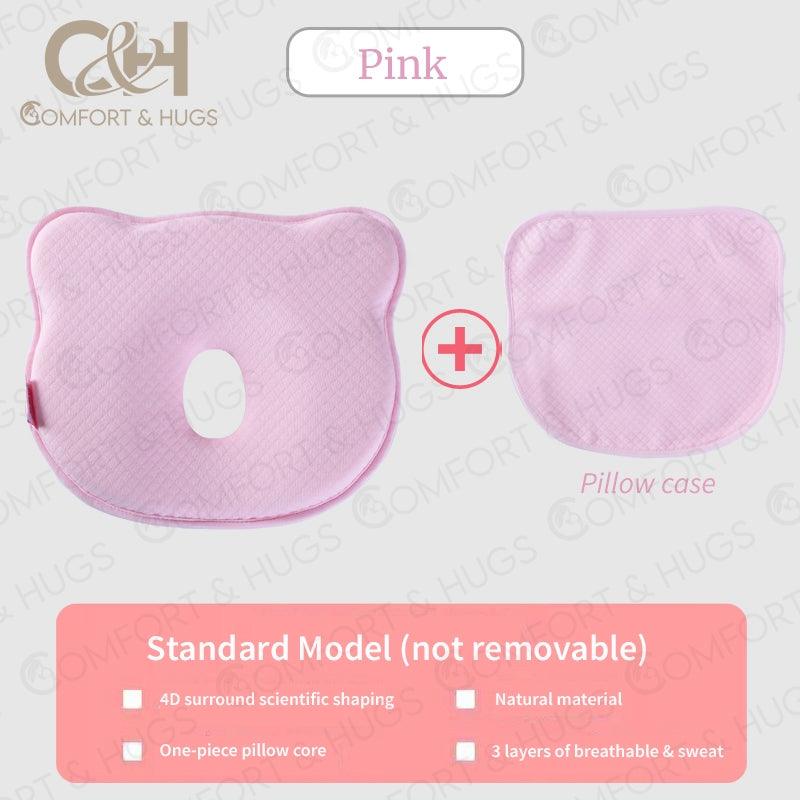 Baby Sleeping Pillow Memory Foam Flat Head Baby Pillow with Washable Cover Baby Head Shaping Pillow Comfort & Hugs - Comfort & Hugs