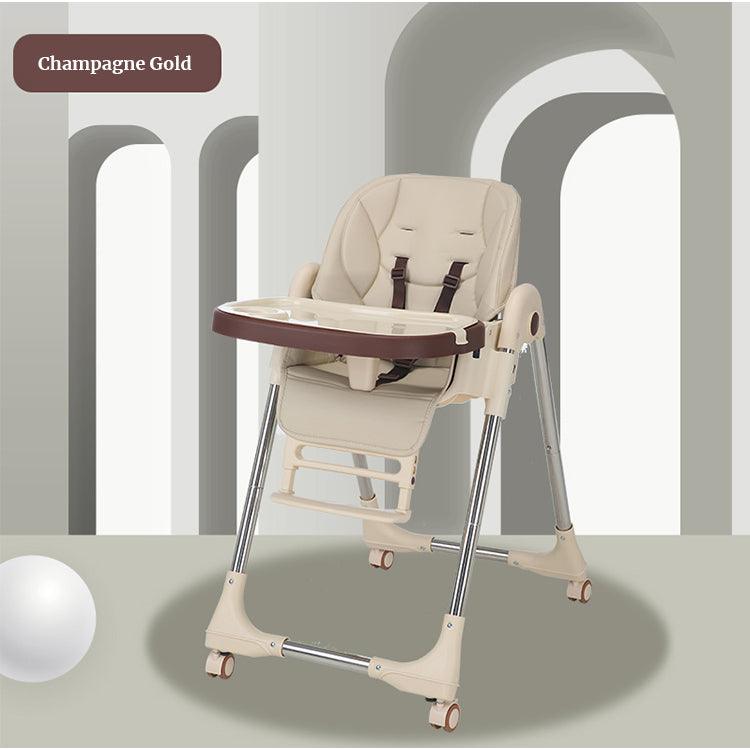Multi-functional Kids Infant Modern Feeding Baby High Chair Adjustable Height Foldable With Wheel Comfort & Hugs - Comfort & Hugs