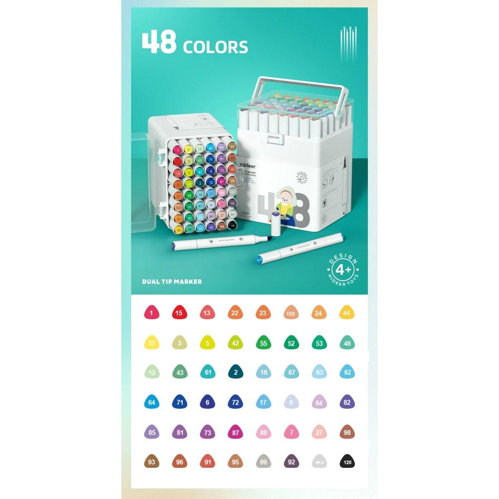 Comfort and Hugs x Mideer Dual Tip Professional Marker Set (24/36/48/60 pcs) Water Based Brush Markers Dual Tips Marker - Comfort & Hugs