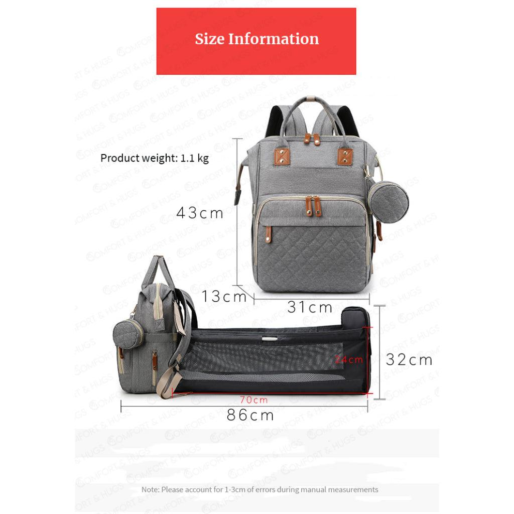 Portable Bed Mummy Bag Multifunctional Large Capacity Waterproof With Built In Changing Mattress Comfort & Hugs - Comfort & Hugs