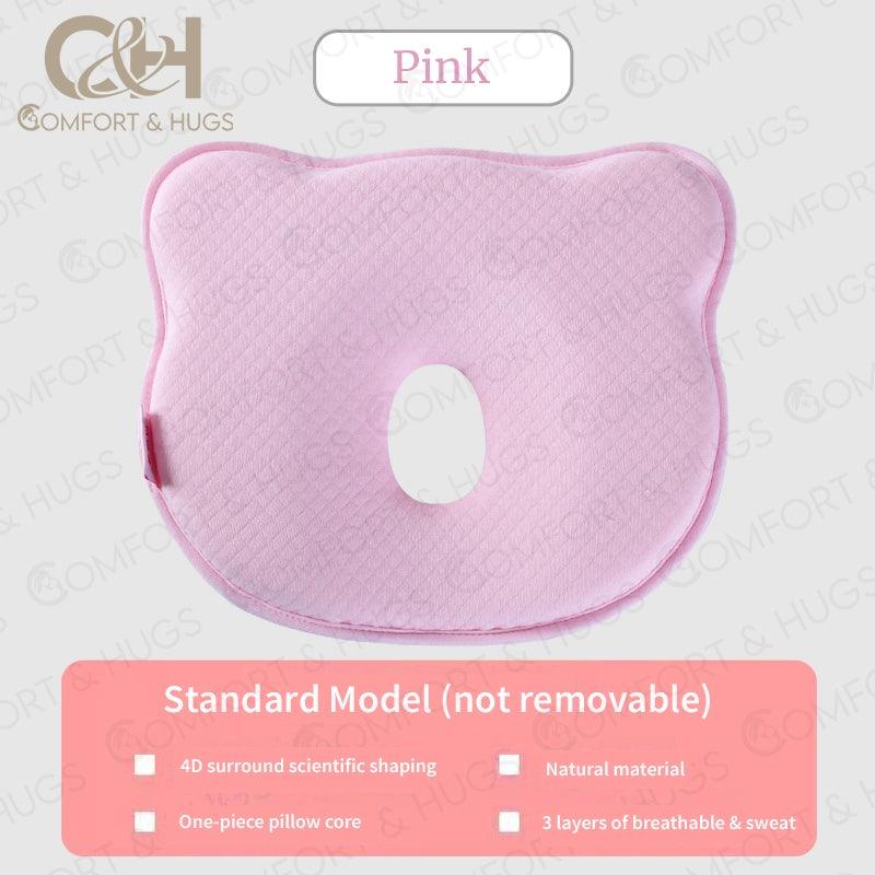 Baby Sleeping Pillow Memory Foam Flat Head Baby Pillow with Washable Cover Baby Head Shaping Pillow Comfort & Hugs - Comfort & Hugs