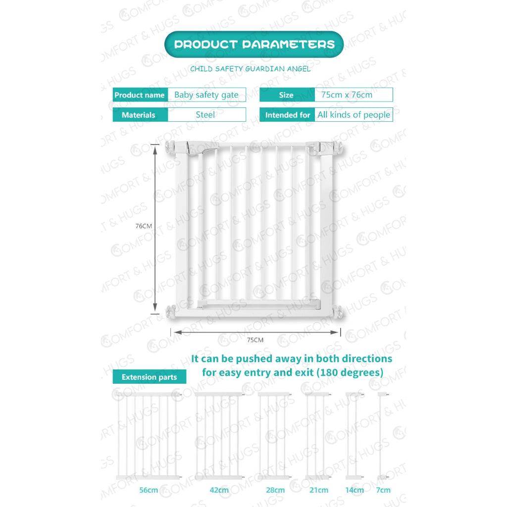 SG Baby Safety Gate - Auto Lock Fence Bedroom Baby Kids Pet Dog Cat Child Door Frame Barrier HDB Home Comfort & Hugs - Comfort & Hugs