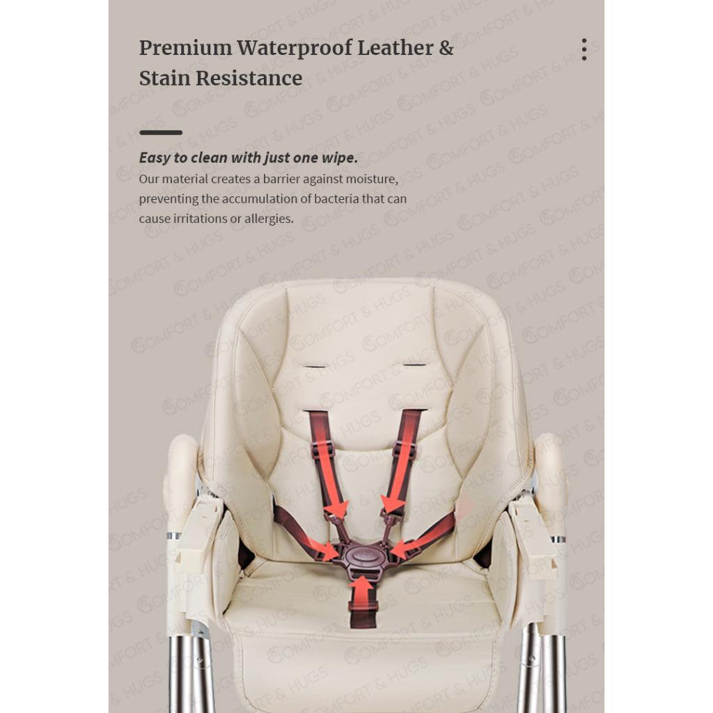 Multi-functional Kids Infant Modern Feeding Baby High Chair Adjustable Height Foldable With Wheel Comfort & Hugs - Comfort & Hugs