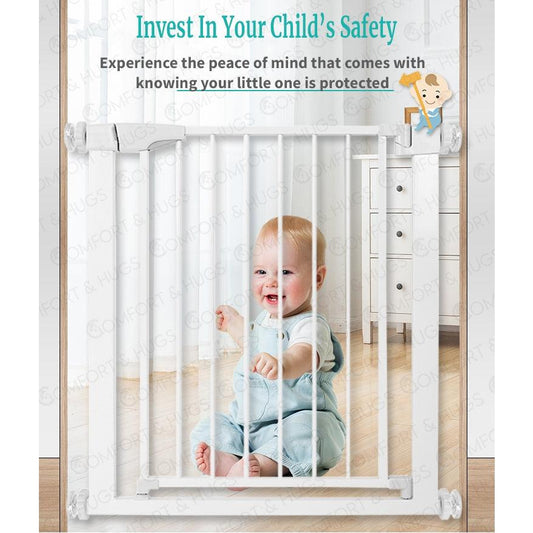 SG Baby Safety Gate - Auto Lock Fence Bedroom Baby Kids Pet Dog Cat Child Door Frame Barrier HDB Home Comfort & Hugs - Comfort & Hugs