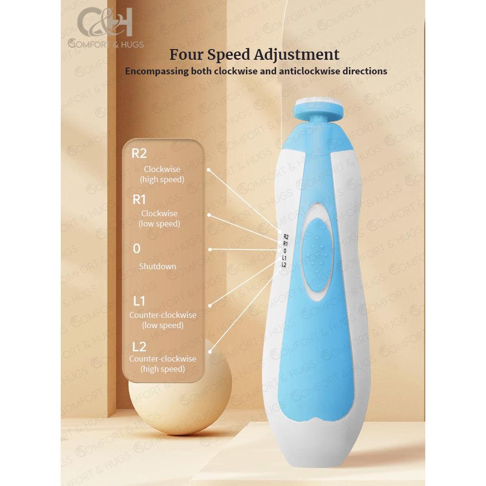 Baby Nail Trimmer New 6 in 1 LED Light Electric Baby Care Safe Electric Baby/Toddler Nail Trimmer Comfort & Hugs - Comfort & Hugs