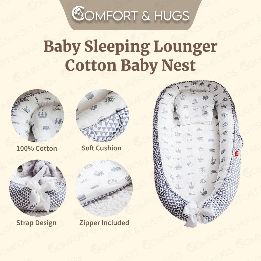 Baby Nest Baby Nest Pod for Newborn Soft Sleeping Cribs Cuddle Pads with Pillow 100% Cotton Comfortable Comfort & Hugs - Comfort & Hugs
