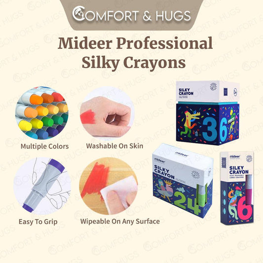 Comfort and Hugs x Mideer Silky Professional Crayon 6pcs/24pcs/36pcs - Comfort & Hugs