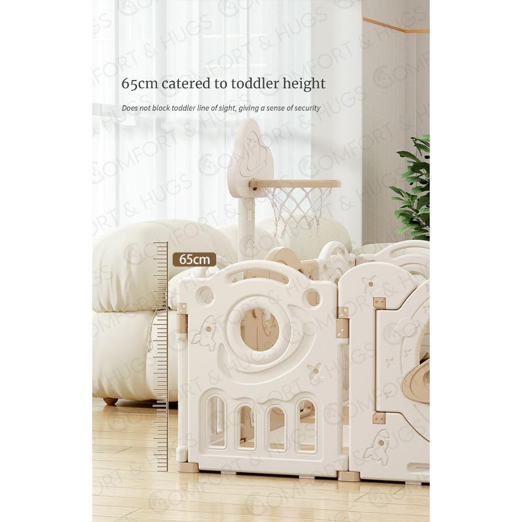 Baby Playpen Baby Playpen With Basketball Hoop And Mat, Easy To Fold And Install Indoor Outdoor Kids Comfort & Hugs - Comfort & Hugs