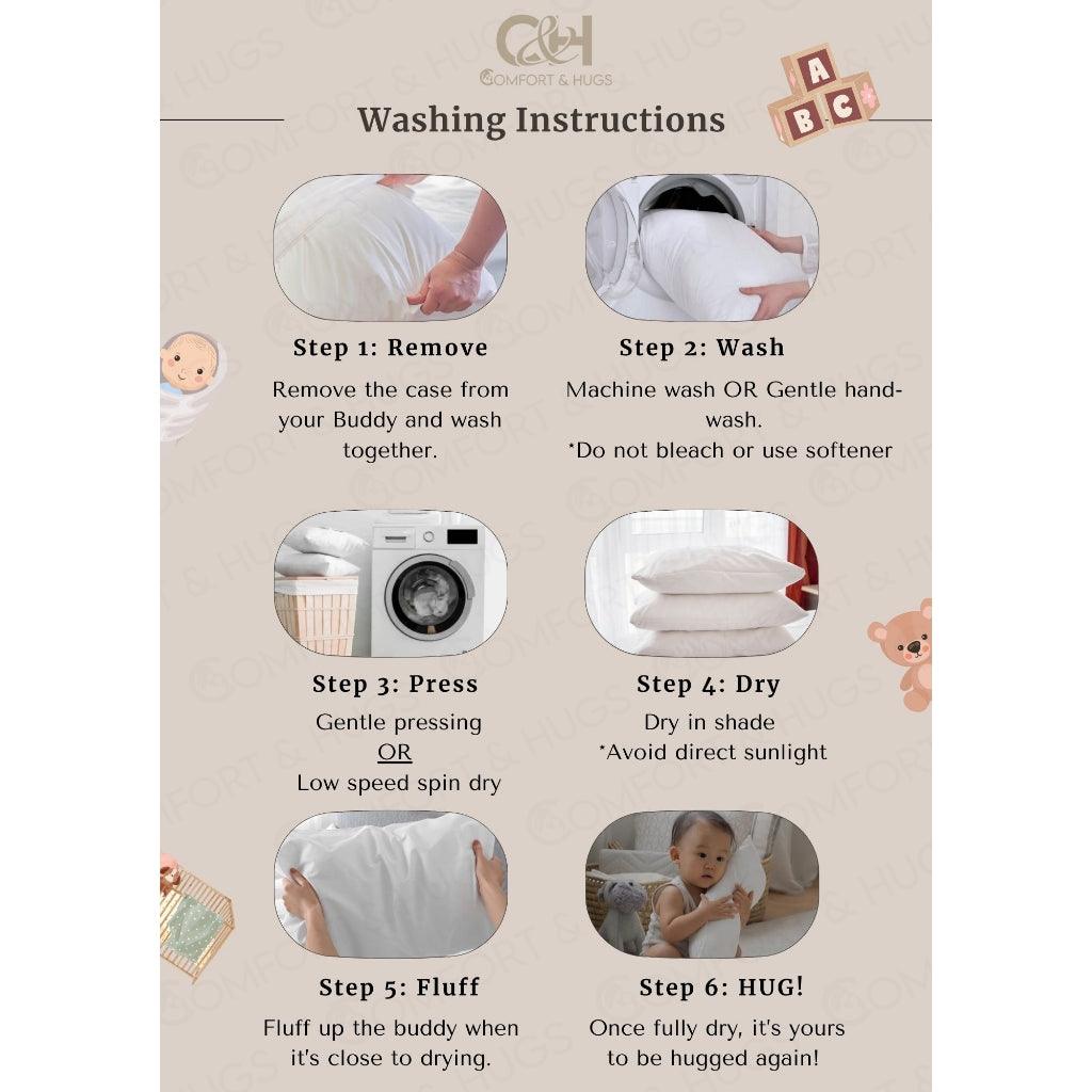 Comfort & Hugs Bed Time Buddy Organic Bamboo Hypoallergenic Baby Pillow With Triangular Tag - Comfort & Hugs
