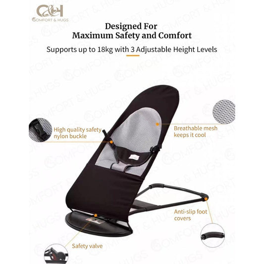 [Comfort & Hugs] Soothing Baby Rocking Chair & Cradle | Newborn Recliner & Sleep Coaxing Bed - Comfort & Hugs
